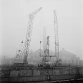 Ubåten Aborren lyft i docka (Motorn)