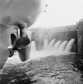 Oscarsdockan uppdockning av civil båt