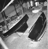 Segelbåten Viggen under arbete i båtverkstan