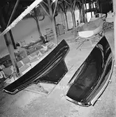 Segelbåten Viggen under arbete i båtverkstan