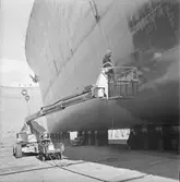 Sprutmålning av jagare Oscarsdockan