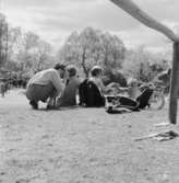 Besökare på Skansen. Barnfamilj.