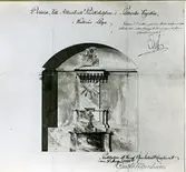 Säterbo sn, Arboga kn, Säterbo kyrka.
Ritning med förslag till altaret och predikstolen 1795.