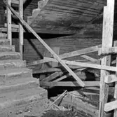 Nya Länsmuseet i Jönköping under uppbyggnad. Huvudtrappan.