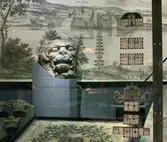 Stadshistoriska utställningen i arkivhuset. Ritning av Göta hovrätt av arkitekt Olof Tempelman 1775 och ritning av Gamla rådhuset utförd av Erik Dahlbergh 1692.