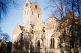 Växjö domkyrka 1956, södra fasaden sedd från Linnéparken.