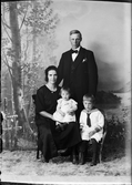 Ateljéporträtt - Familjen Fahlström från Norrskedika, Börstil socken, Uppland 1921