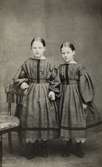 Dubbelporträtt av två flickor, Uppsala, 1860-tal.