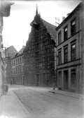 Vy från norra Tyskland, Bremen. Kornhaus, byggt år 1591 vid Langenstrasse.