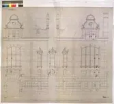 No 49 Nordiska Museet. Fasader till Kaféflygeln.