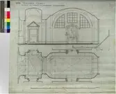 No 51 Nordiska Museet. Ritning till inredning af jordvåningen (kanslibyggnaden).