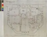 No 55. Nordiska museet. Kafeflygeln. Plan af Entre-solvåningen. 