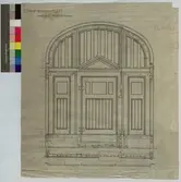 No 113. Nordiska Museet. Kansliflygeln. Ritning till Ytterport.