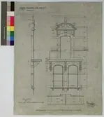 No 115. Nord. Museet. Absiden. Balkong jämte dörr och fönsteromattningar.