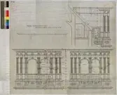 No 145. Nordiska Museet. Midelpartiets trapptorn. (Utdrag ur ritning no 159)
