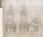 No 145 Nordiska Museet Midtpartiets framfasad (öfre del).