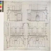 No 148. Nordiska Museet. Sektioner i Midtelpartiets trapptorn.