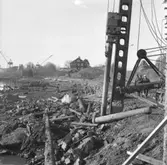 Byggnation Uddevallavarvet. Pålkran.