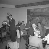 Norska fotbollsspelare på restaurang Havet, Uddevalla, den 15 juni 1947