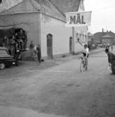 Målgång i cykellopp, Uddevalla, den 25 maj 1958
