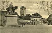 Uddevalla. Torget med Karl X Gustafs staty.