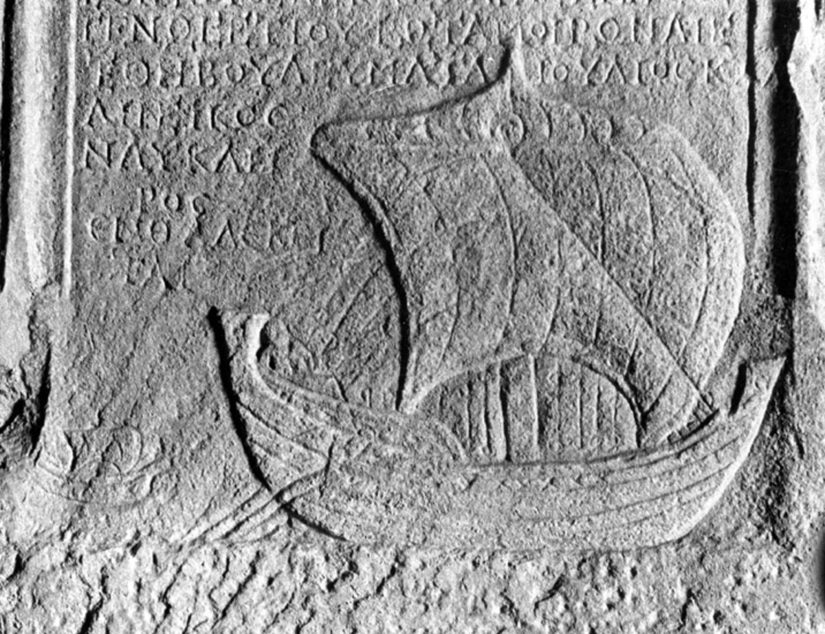 Olof Hasslöf, Photographed by: Thomas Thiemé Bohusländer Göteborg Slottskogs g. 79 Written on the back: Archaeological Museum in Istanbul By2. tomb relief c: a 400-600 AD.