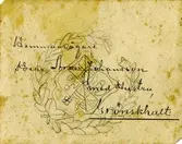 Text på kortet: Hemansägaren Aron Johansson med hustru, Grönskhult.