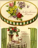 Notering på kortet: Lyckönsknings-Telegram. Hjärtliga Gratulationer från. Henrik.