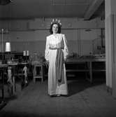 Lucia på Linnefabriken på öster i Jönköping ca år 1945. Lucian, som var judinna, arbetade på fabriken.