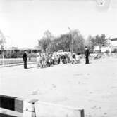 Barn undervisas på Trafikskolan i Huskvarna. 1960-tal.