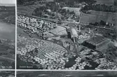 Flygbild över Karlsviks sågverk. Del av vykort.