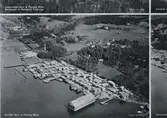 Flygbild över Myrnäs sågverk. Del av vykort.