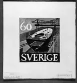 Ej realiserade förslag till nya frimärkstyper 1951. Konstnär: Lars Norrman. Motto: 