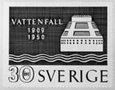 Förslagsritningar - ej antagna - till frimärket Vattenfall 50 år, utgivet 20/1 1959. Konstnär: Tor Hörlin. Förslag. Valör 30 öre. 9.