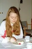 Avtackning av receptionist Kim Linder på Mölndals museum 1994.
