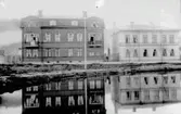 Bostadshus vid Bünsowska tjärn. Norra Tjärngatan, Vykort poststämplat 1914.