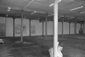 Byggnadsdetaljer: Sal med pelare i August Werners fabriker i Lindome, hösten 1994.