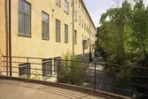 Vy över forsen på f.d strumpfabriken 
