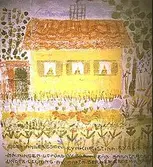 Teckningar utförda av barn, 4-6 år, på Toltorpsdalens lekskolor, för utsmyckning av Lackarebäckshemmet. Motiven är hämtade ur olika, välkända sagor, som Arosenius 