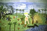 Teckningar målade av barn, 4-6 år, på Toltorps lekskolor. Teckningarna utfördes 1953 för att utsmycka Lackarebäckshemmet. Motiven är hämtade ur ett antal välkända sagor.