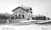 Avfotograferat vykort av järnvägsstationen Mölndals övre, okänt årtal.