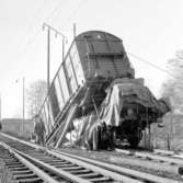 Tågurspårning i Öxnered utanför Vänersborg den 7 januari 1960