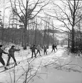 På slalomträning i skidskolan, troligen Uddevalla