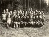 Skolelever och flera lärare vid Alltorps skola, 1940-tal