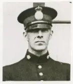 Poliskonstapel Birger Strandmark, 1937.
Utsnitt ur ett större foto visande Växjö poliskår.