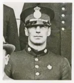 Poliskonstapel Bertil Strömberg, 1937.
Utsnitt ur större foto visande Växjö poliskår.