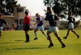 Fotbollslaget Jitex BK spelar match mot AIK på Kvarnbyvallen i Mölndal, sommaren 1995. Slutresultatet är okänt.