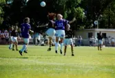 Fotbollslaget Jitex BK spelar match mot AIK på Kvarnbyvallen i Mölndal, sommaren 1995. Slutresultatet är okänt.