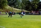 Fotbollslaget Jitex BK spelar match mot AIK på Kvarnbyvallen i Mölndal, sommaren 1995. Slutresultatet är okänt.