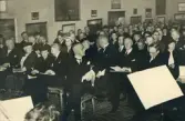 Publiken vid invigningen av Gävle Museum den 29 september 1940. Mitt i bild ses borgmästare Nils Berlin.